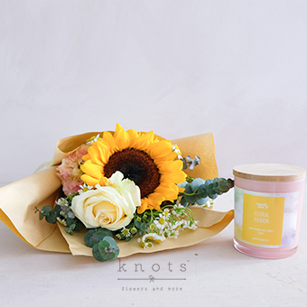 Calming Yellow (Sunflower Bouquet & Candle)