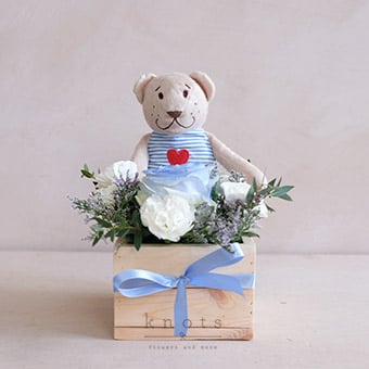 Huggable One (Flowers Arrangement and Cuddly)