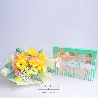Smile Sunshine (Yellow Gerbera Bouquet w/ New Born Gift Set)