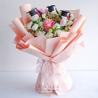 Rosy Days (Pink Ecuadorian Roses Graduation Bouquet)