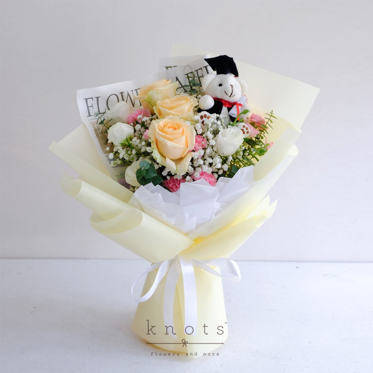 Rise to the Occasion (Peach Roses Graduation Bouquet)
