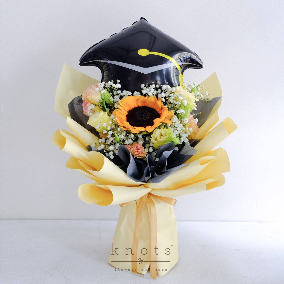 Tassel Triumph (Sunflower Bouquet with Graduation Balloon)