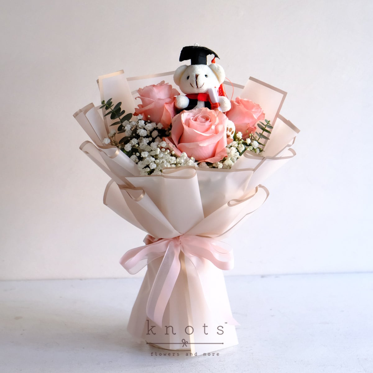 Academic Blossom (Pink Ecuadorian Rose Graduation Bouquet)