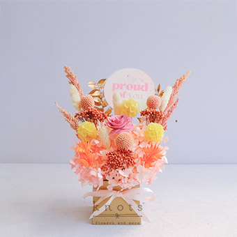 Fulfilled Dreams (Dried Flower Graduation Arrangement)