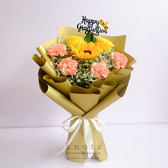 Graduation Bloom (Sunflower & Roses Graduation Bouquet)
