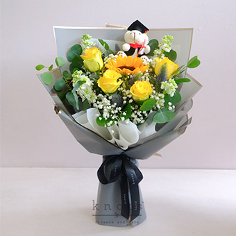 Diploma Dreams (Sunflower and Yellow Rose Bouquet)