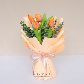 Tickle Love (4 Orange Tulips Bouquet)
