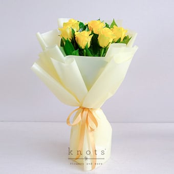 Brightly Blooming (Yellow Roses Bouquet)
