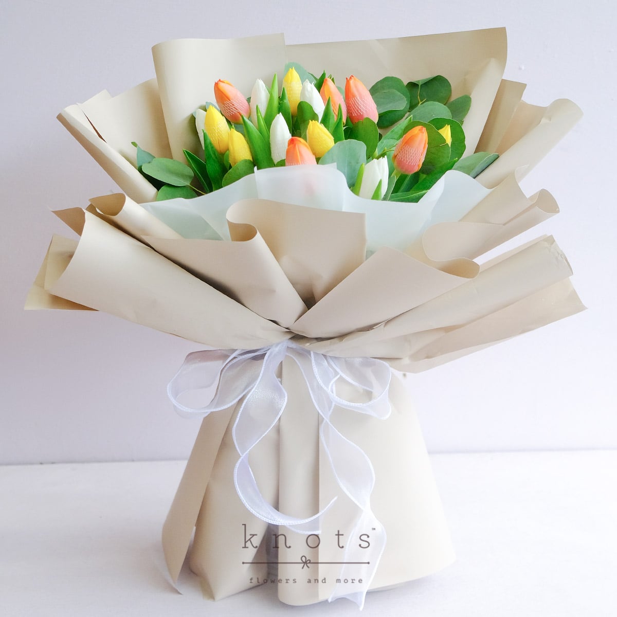 Kisses At Dusk (15 Mixed Color Tulips Bouquet)