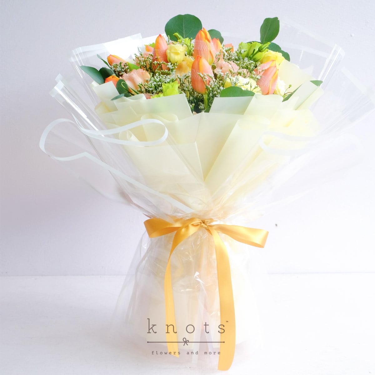 Cheerful Girl (Yellow Orange Tulips Bouquet)