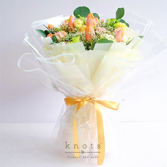Cheerful Girl (Yellow Orange Tulips Bouquet)