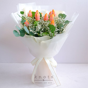 Summer Gleam (10 Orange Tulips Bouquet)
