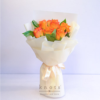 Love at Dusk (Orange Roses Bouquet)