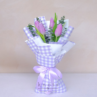 Blair (4 Purple Tulips Bouquet)