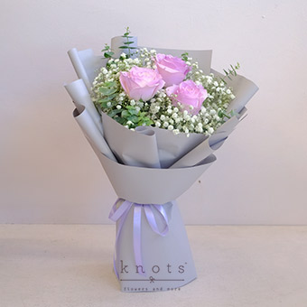 Ode To Thee (White Purple Sprayed Roses)