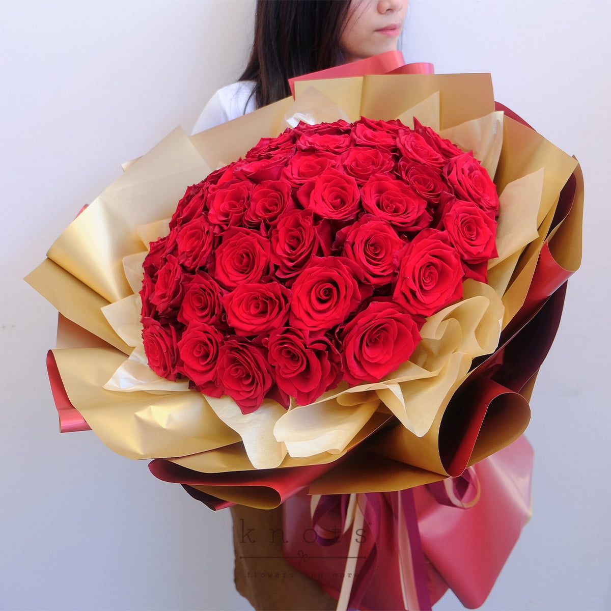 Red Roses Ecuador Dream Lover (50 Red Ecuadorian Roses Bouquet) | Knots.ph