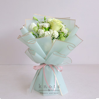 Agnes (White Rose and Carnation Bouquet)