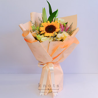 I Cherish You (Pink Lily & Sunflower Bouquet)