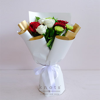 My Dearest (Red & White Roses Bouquet)