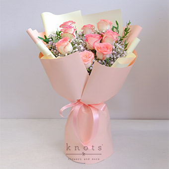 Perfectly Loved (9 Two-Toned Pink Rose Bouquet)