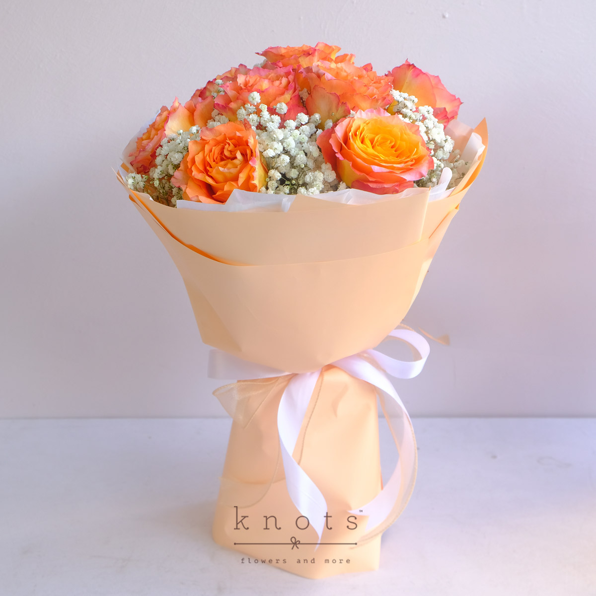 Pyra (Orange Peach Ecuadorian Roses Bouquet)