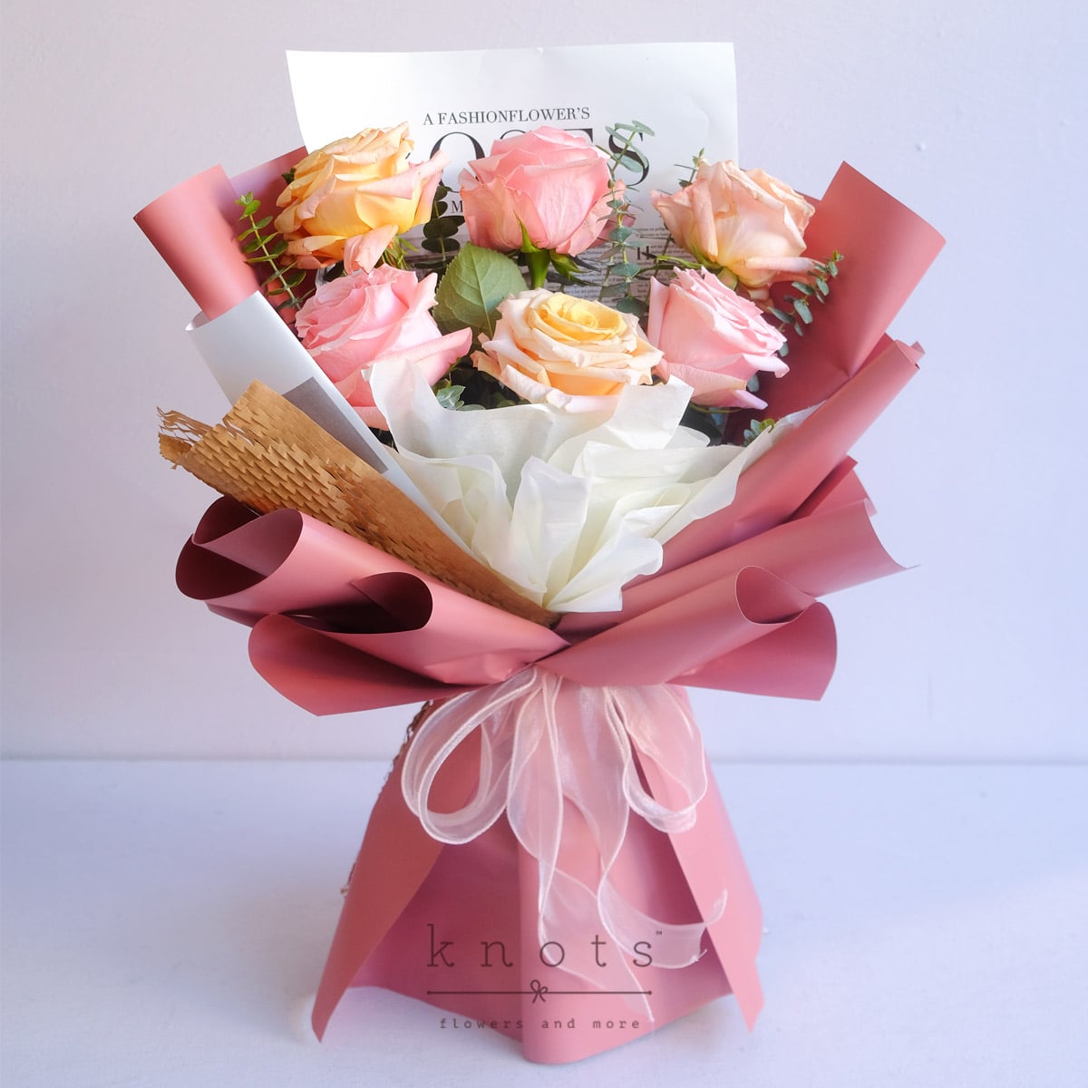 Sincerely Yours (Peach and Pink Ecuadorian Rose Bouquet)