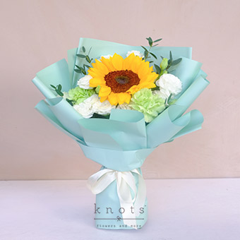 Sunlit Love (Sunflower and Carnation Bouquet)