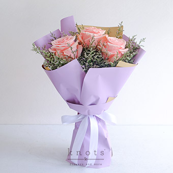 Reticent Demure (Pink Ecuadorian Roses Bouquet)