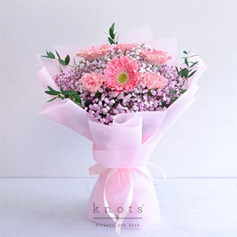 Pink Daisy (Pink Gerbera & Carnations Bouquet)