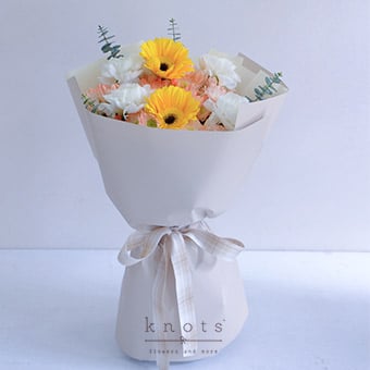 Sunrise Blooms (Yellow Gerberas & Carnations)