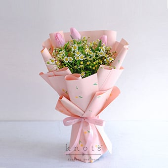 Matilda (3 Pink Tulips Bouquet)
