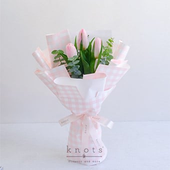 Heidi (3 Pink Tulips Bouquet)