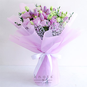 Lilac Hearts (Purple Tulips Bouquet)