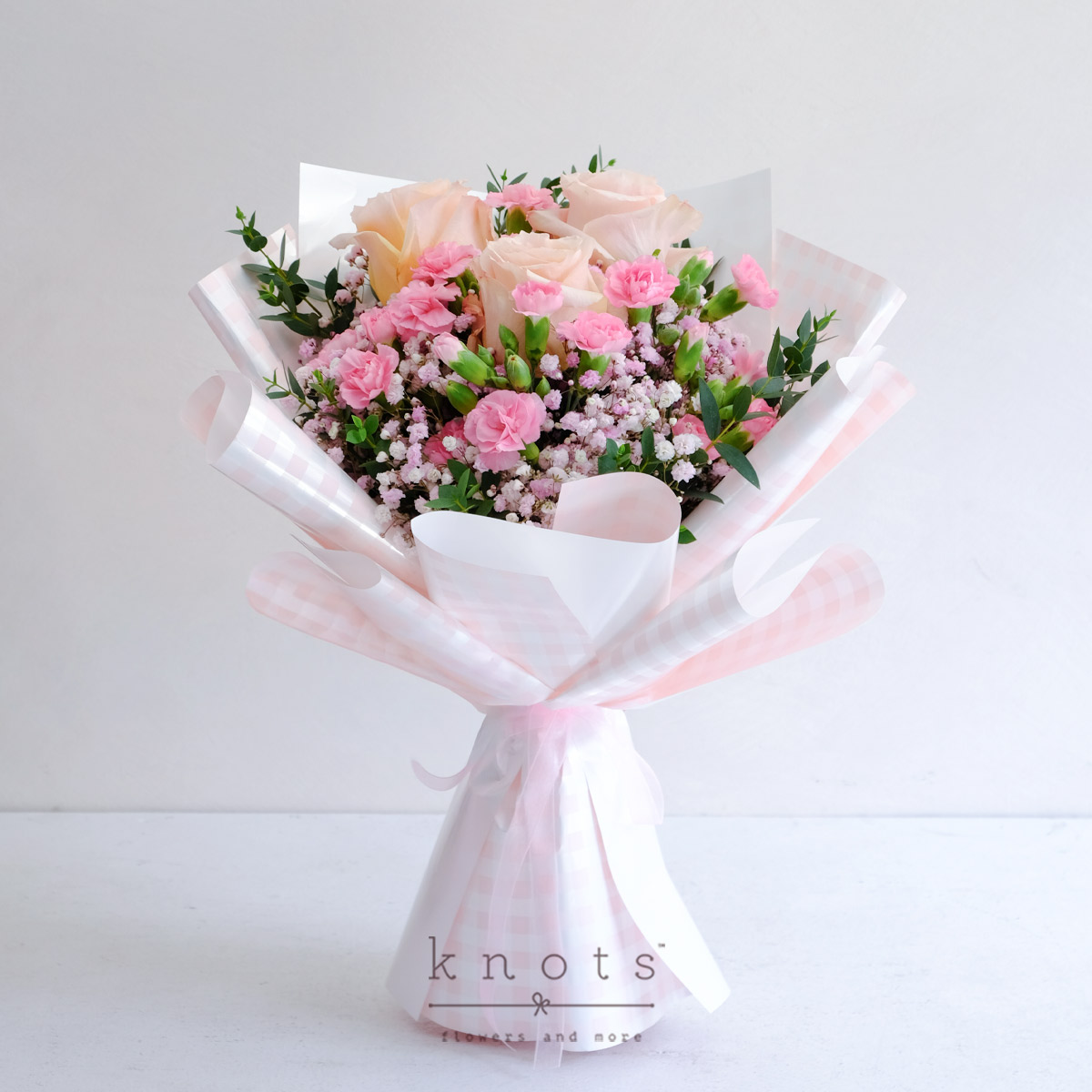 Sweet Caress (3 Peach Ecuadorian Roses Bouquet)