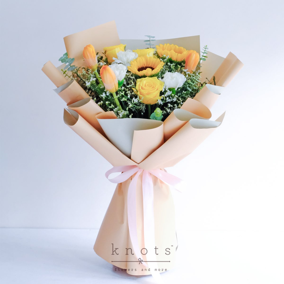 Feels Like Home (Sunflower, Roses & Tulips Bouquet)