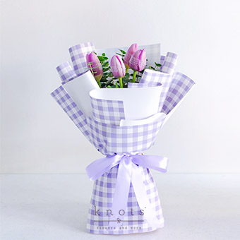 Blair (4 Purple Tulips Bouquet)