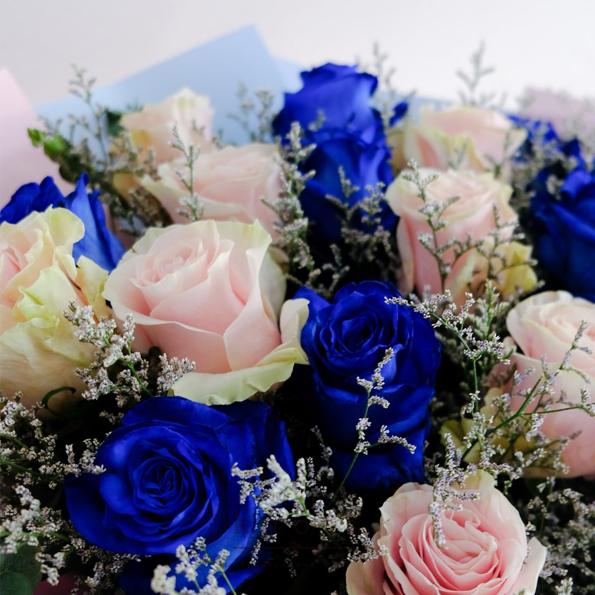 Alexandra (Royal Blue and Pink Ecuadorian Roses Bouquet) | Knots.ph