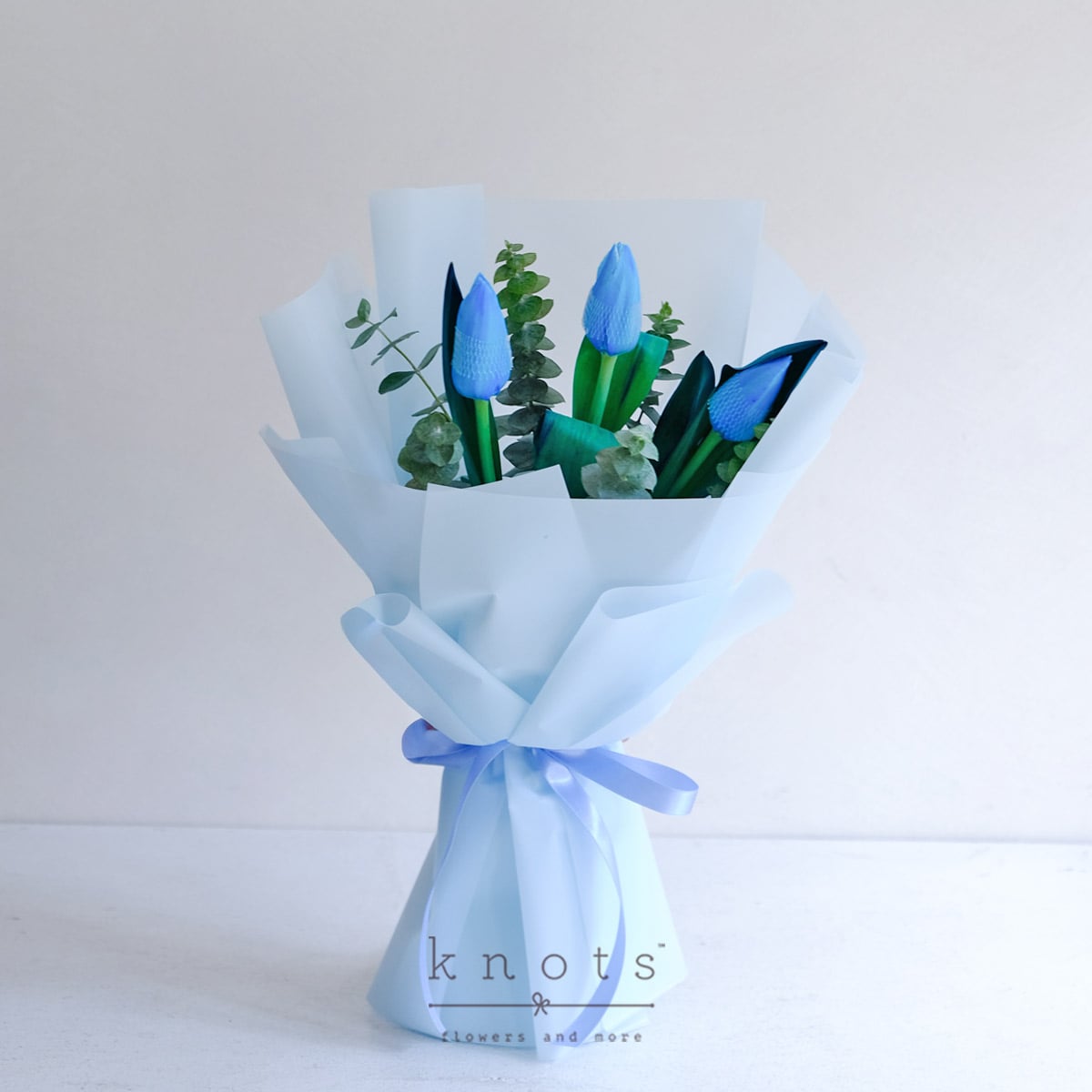 Kaisa (Tinted Blue Tulips Bouquet)