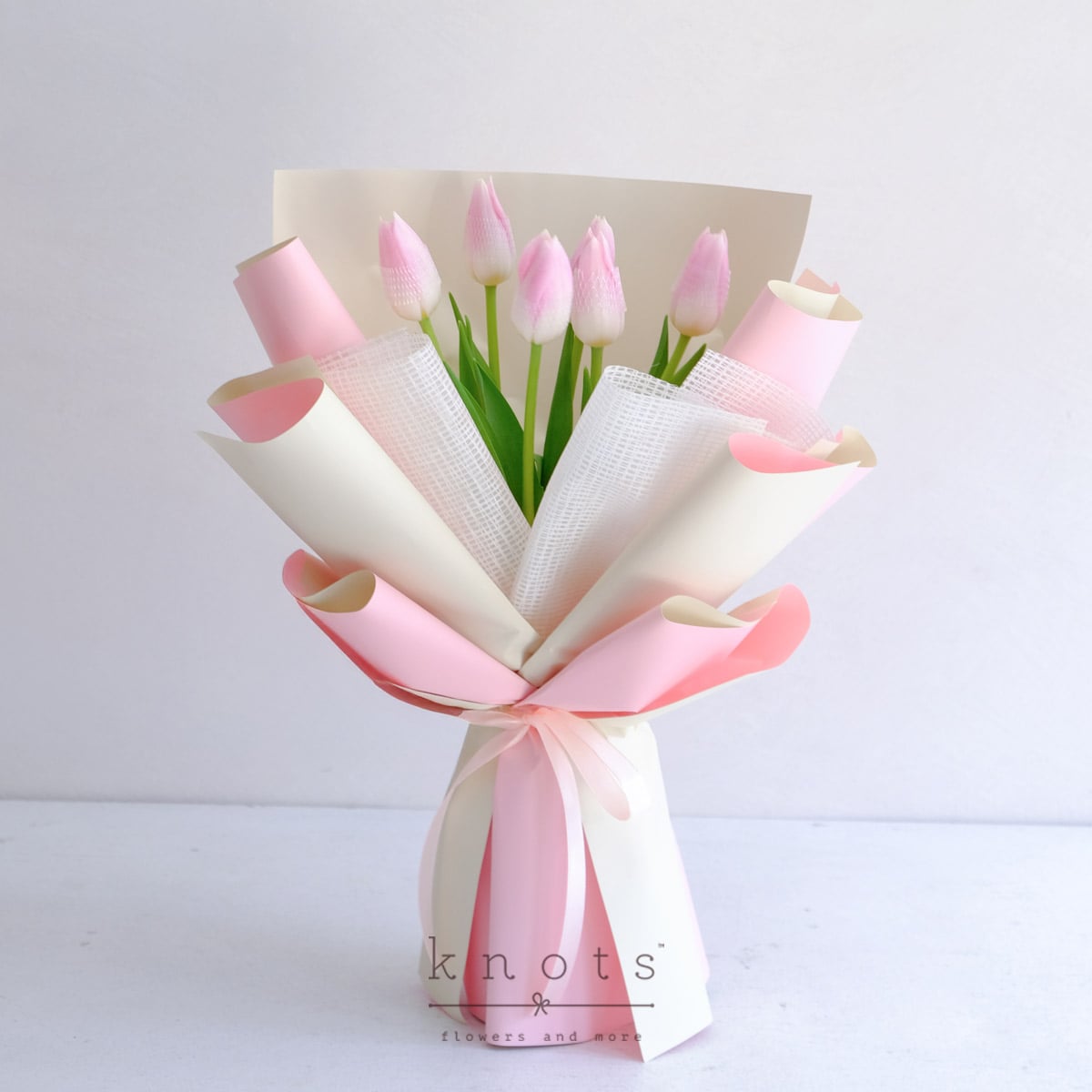 Sweeter Than Words (6 Pink Tulips Bouquet)