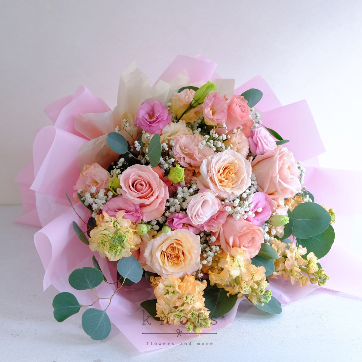 Lovely You (Pink and Peach Ecuadorian Roses Bouquet) | Knots.ph