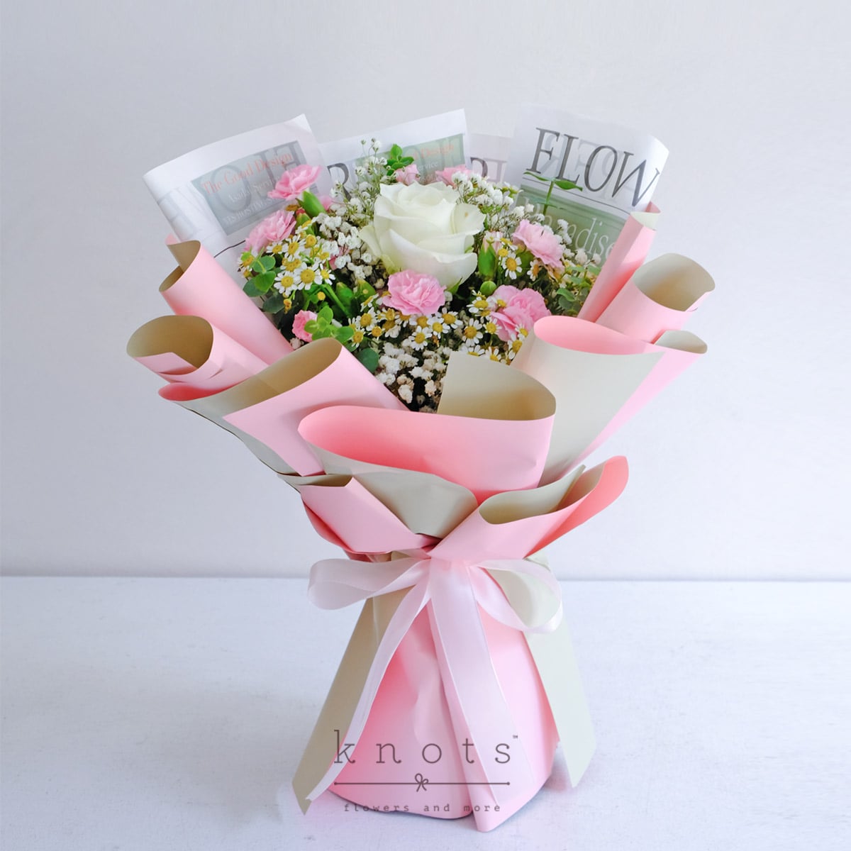 Special Someone (White Rose & Pink Carnations Bouquet)