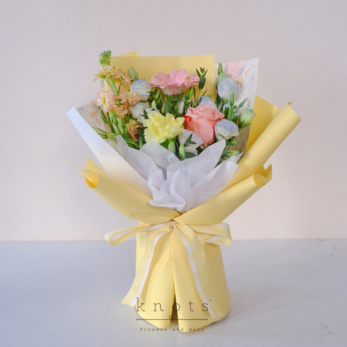 Mellow Love (Pink Ecuadorian Rose, Gerbera and Carnation Bouquet)