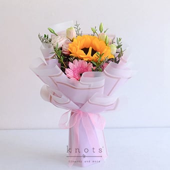 Sunlit Charm (Sunflower and Gerbera Bouquet)