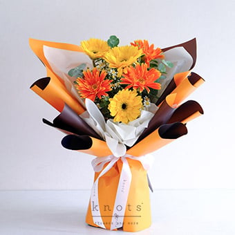 Autumn Glow (Orange and Yellow Gerbera Bouquet)