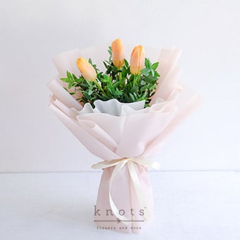Peachy Dream (Orange Tulips Bouquet)