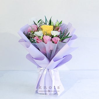 Always Charming (Yellow Rose and White Carnations Bouquet)