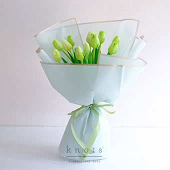 Peridot (Tinted Lime Tulips Bouquet)
