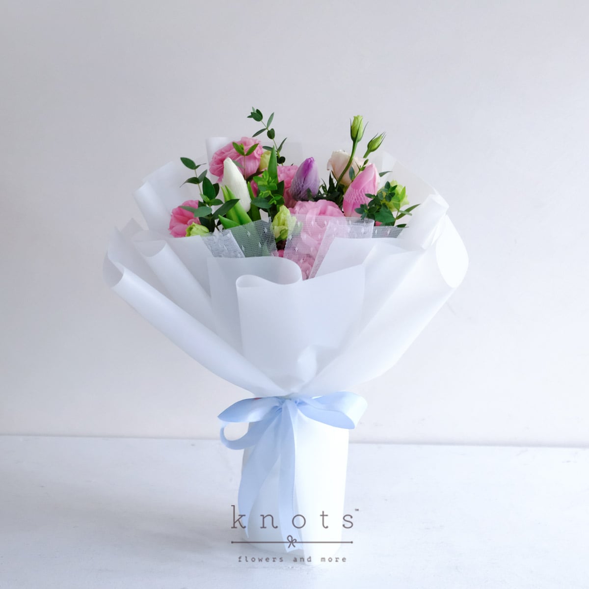 Tulip Twirl (White, Purple and Pink Tulips Bouquet)