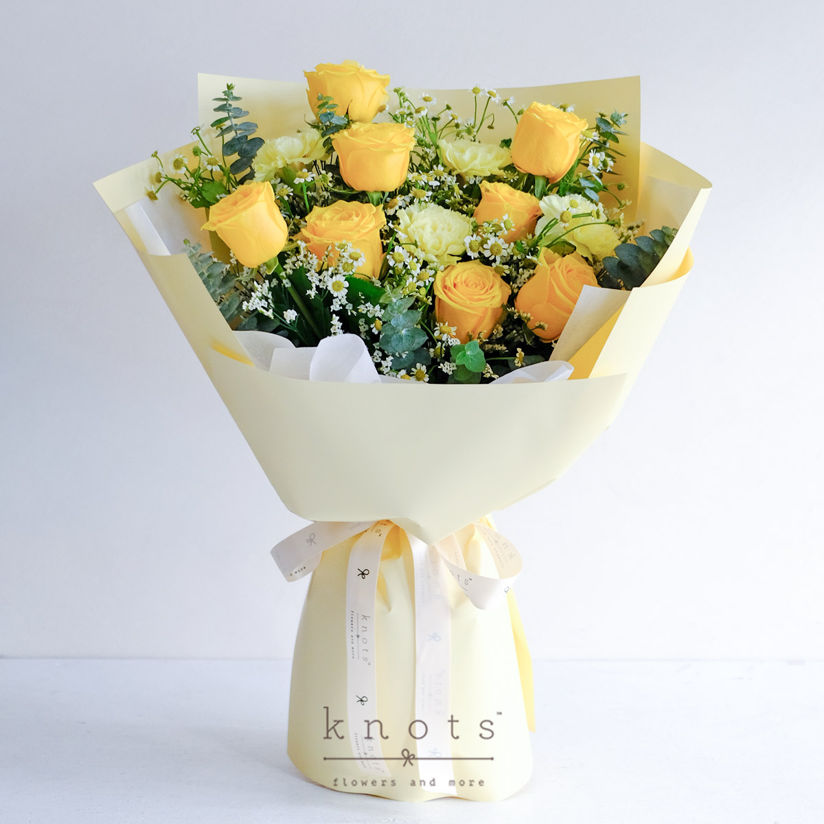 Hello, Yellow! (Yellow Roses and Carnations Bouquet)