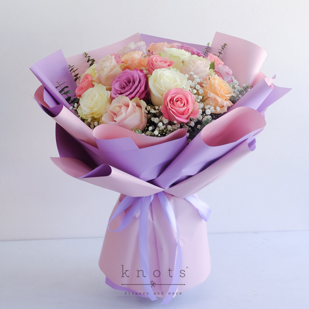 Rosy Fantasy (Mixed Colors Ecuadorian Roses Bouquet)